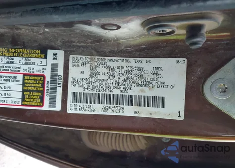 2014 Toyota Tundra 1794 5.7L V8 из США, поврежденный, VIN 5TFAY5F15EX341046